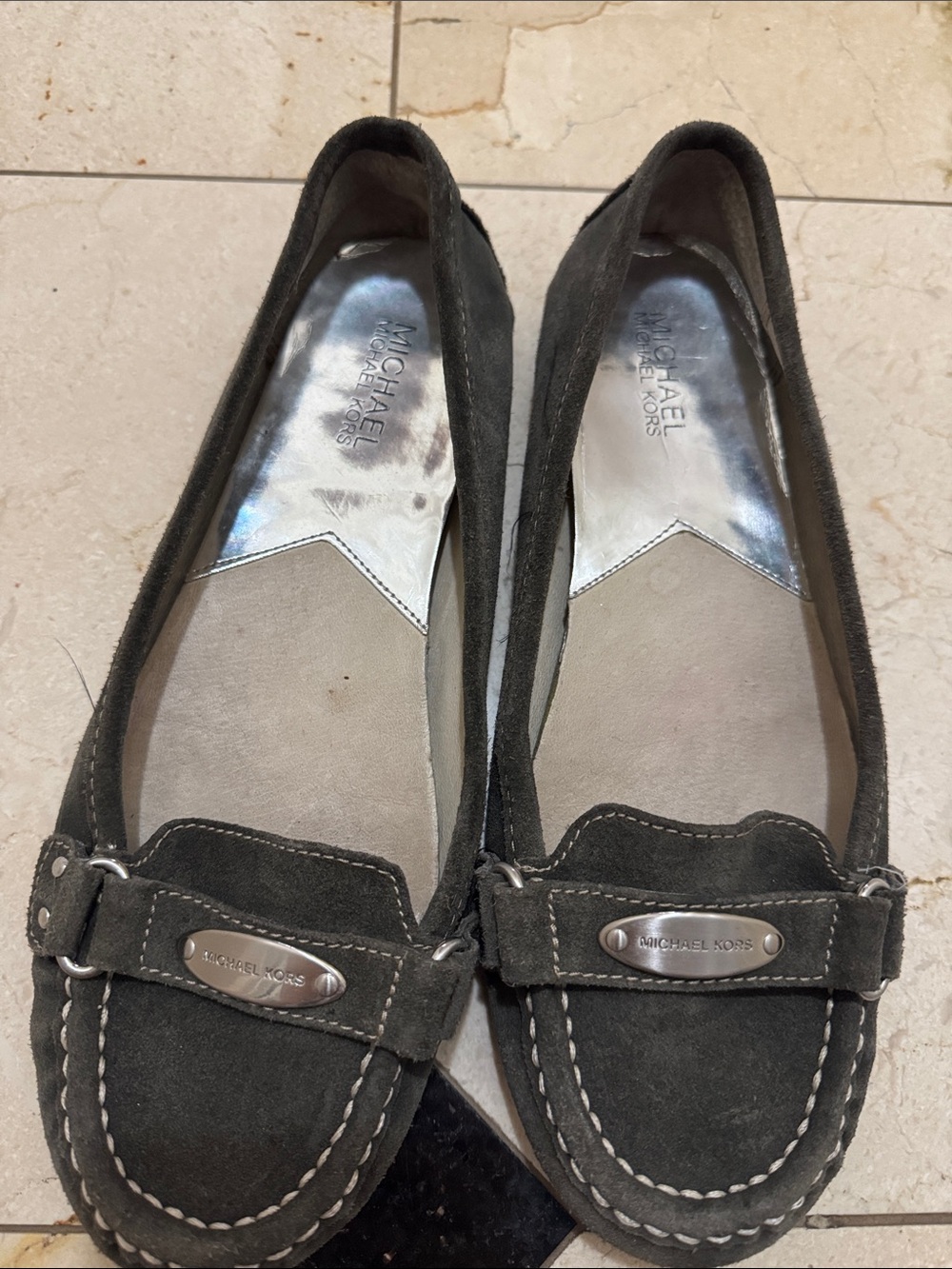 Michael Kors Dark Gray Suede Moccasin Loafers